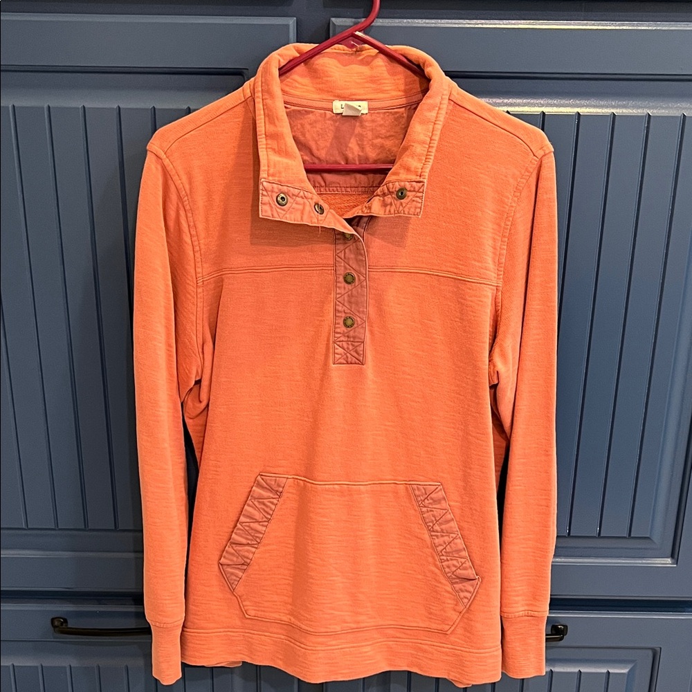 LLBean Women’s Large Regular 1/4 snap up pullover